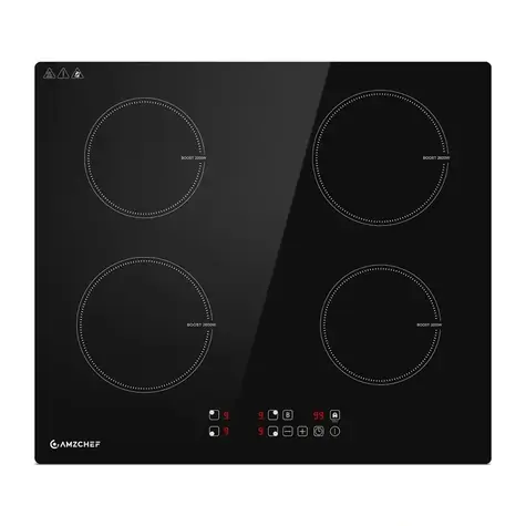 AMZCHEF CE-T-74IB4xyzf-CS czarny / Płyta indukcyjna / 4 płyty / 7400 W