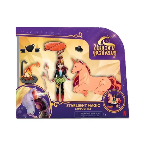 Spin Master Unicorn Academy Zestaw do zabawy przy ognisku Cinder / Lalka Valentina i jednorożec Cinder / od 4 lat