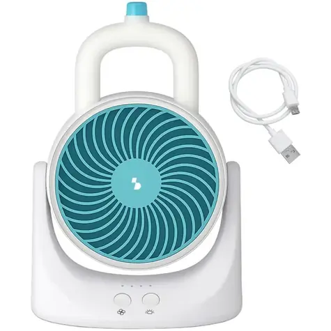 Beper P206RAF202 chłodnica powietrza biurkowa biało-niebieska / chłodnica powietrza / 3 prędkości / dioda LED 7 kolorów / USB