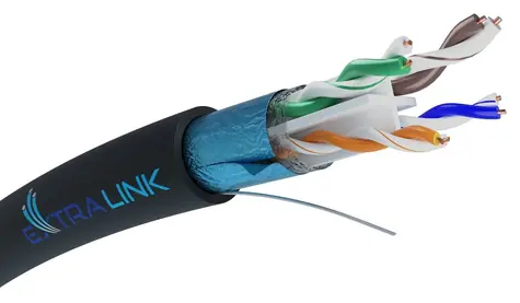 Extralink CAT6 FTP V2 / Kabel sieciowy / 25 m / ekranowany / zewnętrzny