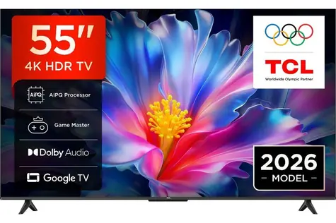 55" TCL 55P6L czarny / Telewizor / 4K UHD / Google TV / DVB-T2/C/S2 / Wi-Fi / BT / Głośniki 20 W