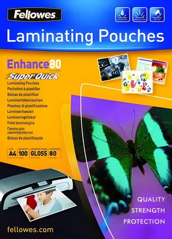 Fellowes SuperQuick A4 80 mic błyszcząca / folia laminująca