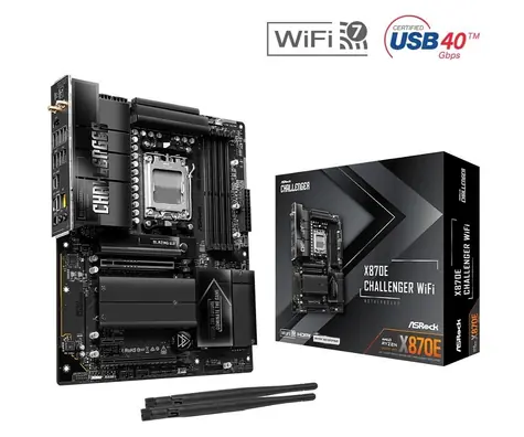 ASRock X870E Challenger WiFi / Płyta główna / AMD X870E / DDR5 / SATA III RAID / USB4 / 5G LAN / Wi-Fi 7 / sc.AM5