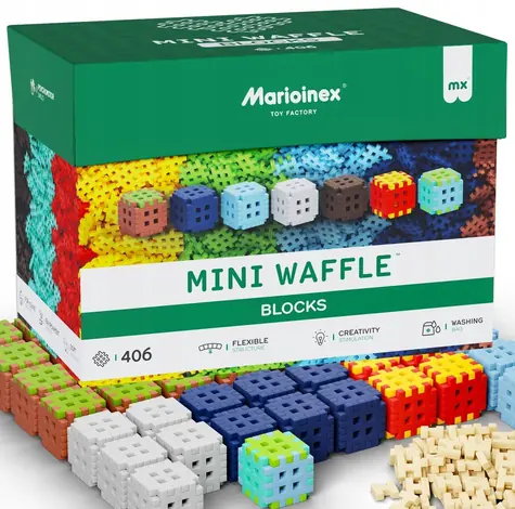 MARIOINEX Mini Waffle Blocks Zestaw do budowania / 406 elementów / od 3 lat