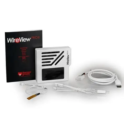 Thermal Grizzly WireView Pro II GPU biały, odwrócony / Cyfrowy miernik mocy GPU / 12 V 2 x 6 pinów / Wyświetlacz TFT IPS
