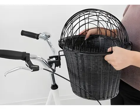 TRIXIE Koszyk transportowy na kierownicę dla psa antracytowy / do 5 kg / 44x34x31 cm