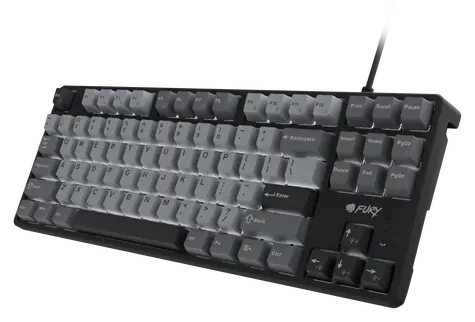 Fury Kanabo K2 czarno-szara / Mechaniczna klawiatura gamingowa / Układ US / USB / Podświetlenie LED / 80%