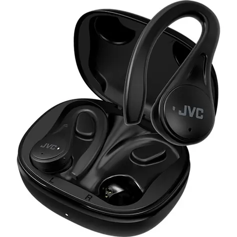 JVC HA-EC25TBU czarne / Słuchawki bezprzewodowe z mikrofonem / Bluetooth 5.1 / IPX5 / Etui ładujące