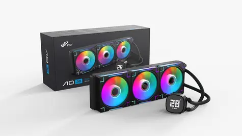FSP AD36-B czarny / chłodzenie wodne procesora AIO / 360 mm / 3 x 120 mm ARGB / 2000 obr./min / Intel + AMD