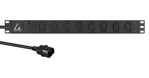 Listwa zasilająca Lanview 19" 8x C13 czarna / Listwa zasilająca / 1U / 3 m / 230 V / 13 A