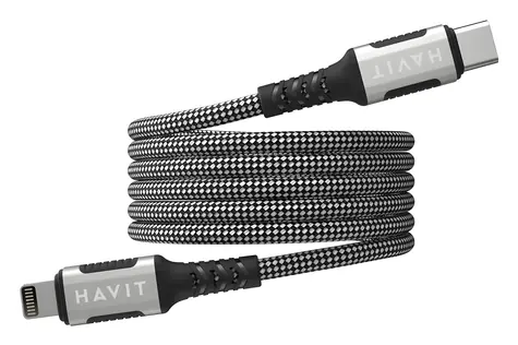 Havit CB6298 czarny / Magnetyczny kabel do transmisji danych / USB-C - Lightning / 1 m