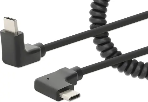 Manhattan USB-C czarny / kabel USB / USB-C (M) - USB-C (M) / 1 m