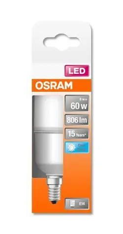 Żarówka LED OSRAM Classic Stick 60 E14 / 8,5W / 4000K
