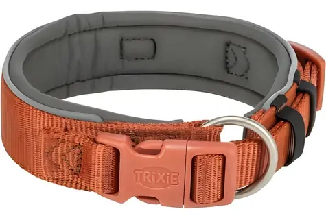 TRIXIE Obroża Premium , bardzo szeroka, rdza/grafit SM / Obroża nylonowa / 33-42 cm/35 mm