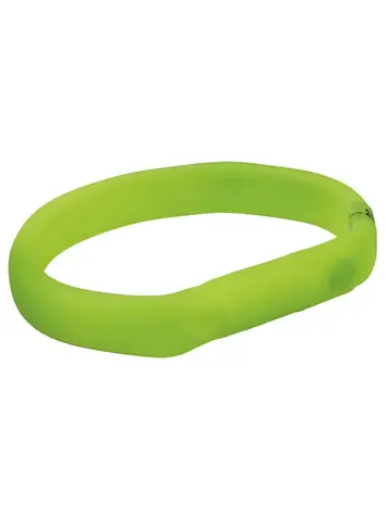 TRIXIE obroża USB, świecąca, płaska, zielona / ML / 50 cm / 18 mm