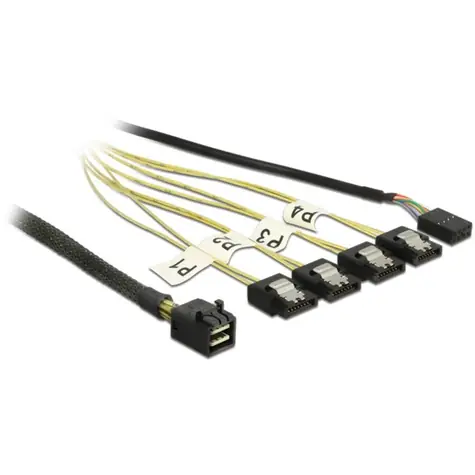 DeLock Mini SAS HD SFF-8643 / kabel SAS / 4X SATA 7-pin / 1 m