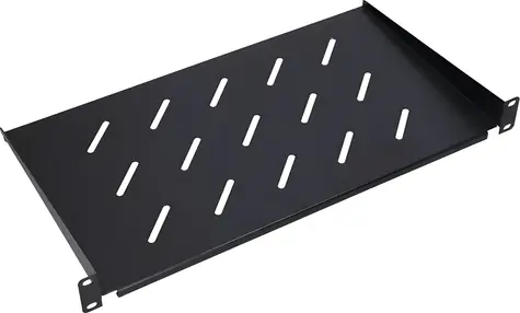 Extralink EX.14480 czarny / Półka rack / 19" / 1U / głębokość 350 mm / stal