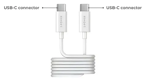 2-Power biały / kabel USB-C / USB-C (M) - USB-C (M) / 1 m