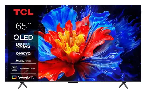 65" TCL 65P8K tytanowy / Telewizor / QLED / 4K UHD / Google TV / 144 Hz / HDMI 4X / Wi-Fi