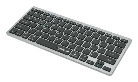 Klawiatura Manhattan Slim antracytowa / Klawiatura / Bluetooth 3.0 + 2.4GHz / QWERTZ DE / przełączniki nożycowe