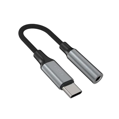 FIXED Link Space Gray / Adapter / USB-C do gniazda 3,5 mm / obudowa aluminiowa / DAC