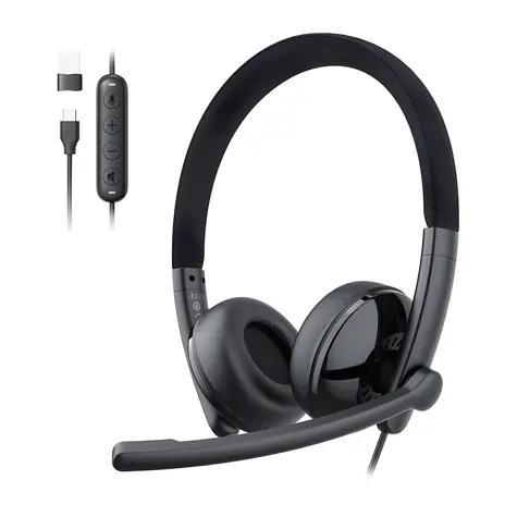 EMEET GeniusCall HS50 / Słuchawki z mikrofonem / Nauszne / ENC / USB-C, USB-A