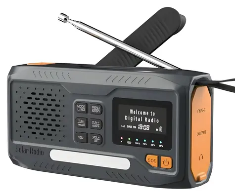 Extralink BT-4000 / Radio awaryjne / FM/DAB / Bluetooth 5.0 / Powerbank 4500 mAh / Panel słoneczny / Korba z dynamem