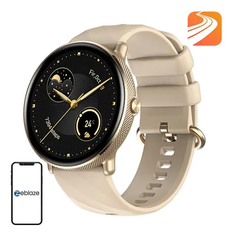 Zeblaze GTR 3 Pro złoty / Smartwatch / 1,43" AMOLED / BT 5.2 / iOS, Android