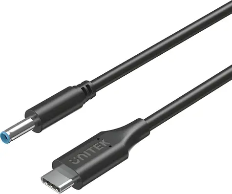 Unitek C14117BK-1.8M / Kabel zasilający / USB-C - DC 4,5 mm / 65 W / 1,8 m
