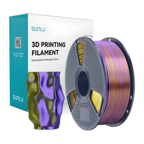 Sunlu PLA+ Silk czarno-złoto-fioletowy / Filament / PLA / wielokolorowy jedwabny połysk / 1 kg