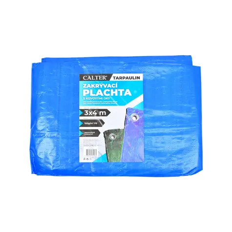 Plandeka wodoodporna RULYT 3x4 m niebieska / 100 g/m2