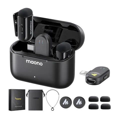 Maono WM622 PBC2 / System mikrofonów bezprzewodowych / MFi / Lightning + USB-C / iOS 18 / do 100 m