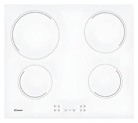 Candy CH64CCW biała / Płyta ceramiczna szklana / 59 cm / 4 strefy / Sterowanie dotykowe