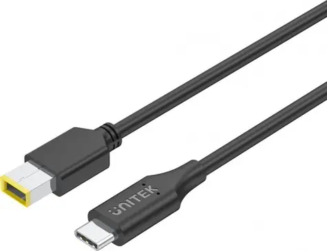 Unitek C14115BK-1.8M czarny / Kabel zasilający / USB-C - DC-in / do laptopów Lenovo / 1,8 m