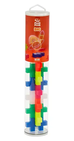 PLUS- Zestaw konstrukcyjny PLUS Big Neon / 15 elementów / Tuba / od 1 roku