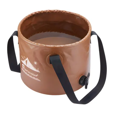 Wiadro Flextail Flex Bucket brązowe / Wiadro składane / 20 l / PVC / Zawór spustowy