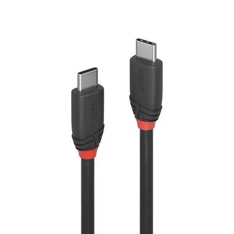 Lindy Black Line czarny / kabel USB / USB-C - USB-C / 1,5 m / 20 Gbit/s / PD 60W