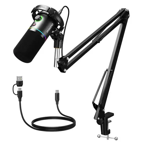 Maono PD200XS czarny / Mikrofon dynamiczny / XLR / USB-C / RGB / 40-16000 Hz
