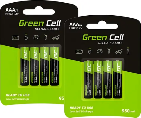 Akumulatory Green Cell AAA / Baterie / Ni-MH / 950 mAh / 8 szt.
