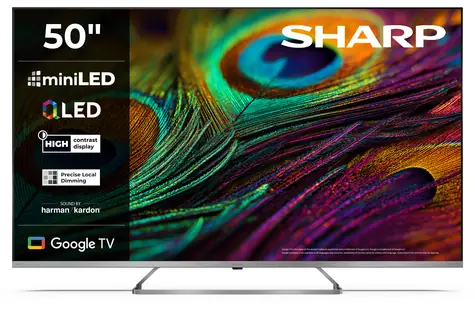 50" Sharp 50JP7265E / 3840 x 2160 / QLED MiniLED / HDMI / USB / Wi-Fi / DVB-T&T2&C&S&S2 / głośnik 24 W
