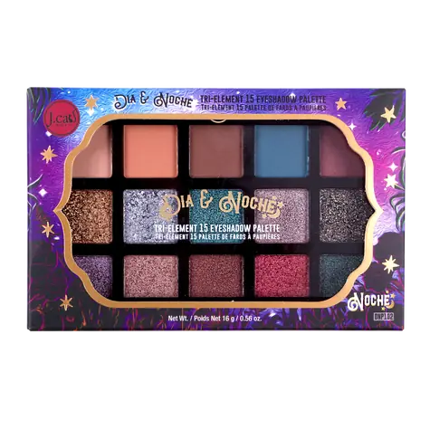 J.Cat Beauty Tri-Element 15 Pigment Palette Noche / Paleta cieni do powiek / 15 odcieni