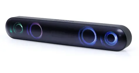 Gembird SPKBT-BAR400L czarny / Soundbar / Bluetooth 5.0 / podświetlenie LED / 2x5W / microSD