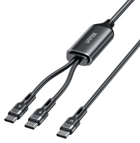 Kabel silikonowy Unitek USB-C - USB-C czarny / Kabel ładujący / PD 100W / 1,8 m