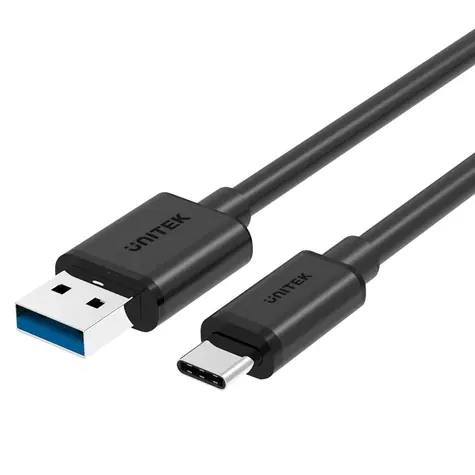 Unitek USB-A - USB-C czarny / Kabel USB-C / USB 3.2 Gen 1 / 5 Gbit/s / 1 m