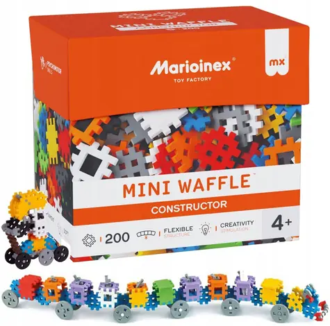 MARIOINEX Mini Waffle Building Kit / 200 elementów / od 4 lat