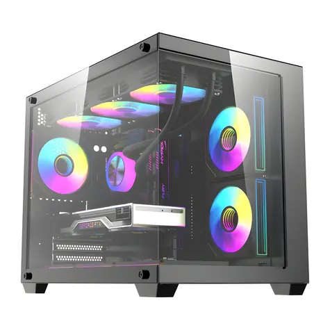 darkFlash B275 PRO czarny / Obudowa PC / Mini Tower / M-ATX / ITX / Wentylator 6× 120 mm / Szkło hartowane