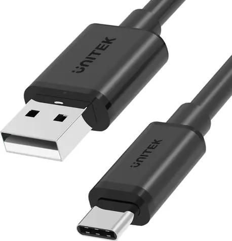 Unitek Y-C480BK czarny / Kabel USB-A - USB-C / 0,25 m / 3 A