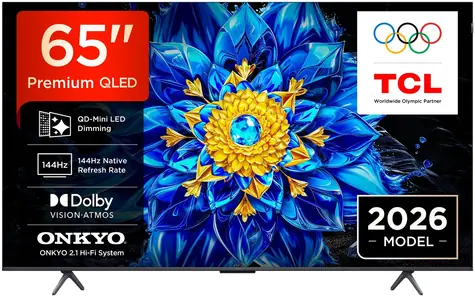 65" TCL 65P8L czarny / Telewizor / QLED / 4K UHD / 144 Hz / Google TV / Wi-Fi / Bluetooth