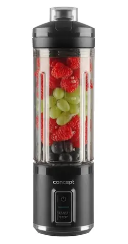Concept SM4050 NutriMaker czarny / Blender do smoothie / 120 W / bezprzewodowy / 2 butelki po 720 ml / akumulator