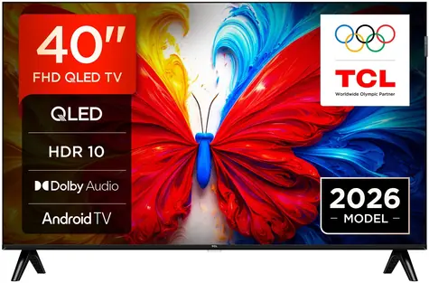 40" TCL 40S5L czarny / Telewizor / QLED / Full HD / Android TV / Wi-Fi / BT / DVB-T2/C/S2